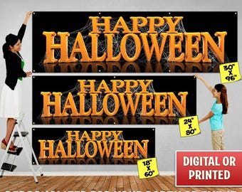 Personalized Happy Halloween Banner: Indoor/Outdoor Vinyl (Digital or Printed)