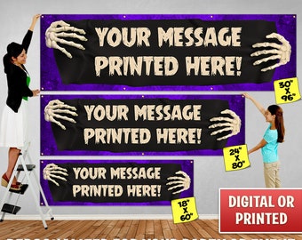 Custom Halloween Banner: Personalized Party Decoration (Digital or Printed)