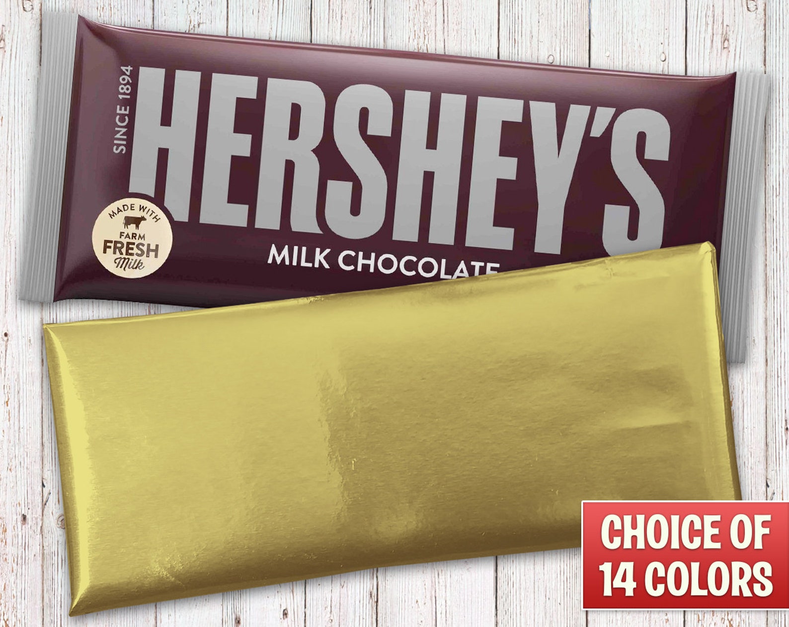 Hershey's Milk Chocolate Bars Wrapped with Gold Foil Etsy