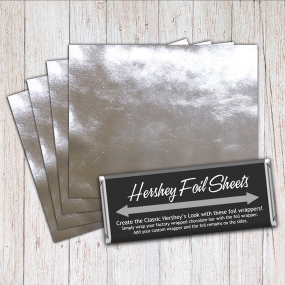Silver Foil Sheets, Hershey Foil Sheets, Hershey Foil Wrappers, Candy Bar Foil Sheets, Foil Wrappers for Wrapping 1.55Oz Hershey Bars Il_570xn