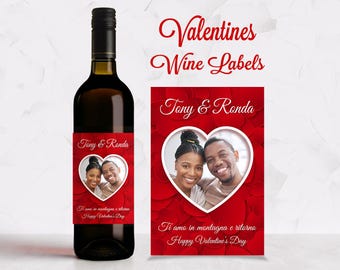 Personalized Photo Wine Label – Valentine's Day Gift
