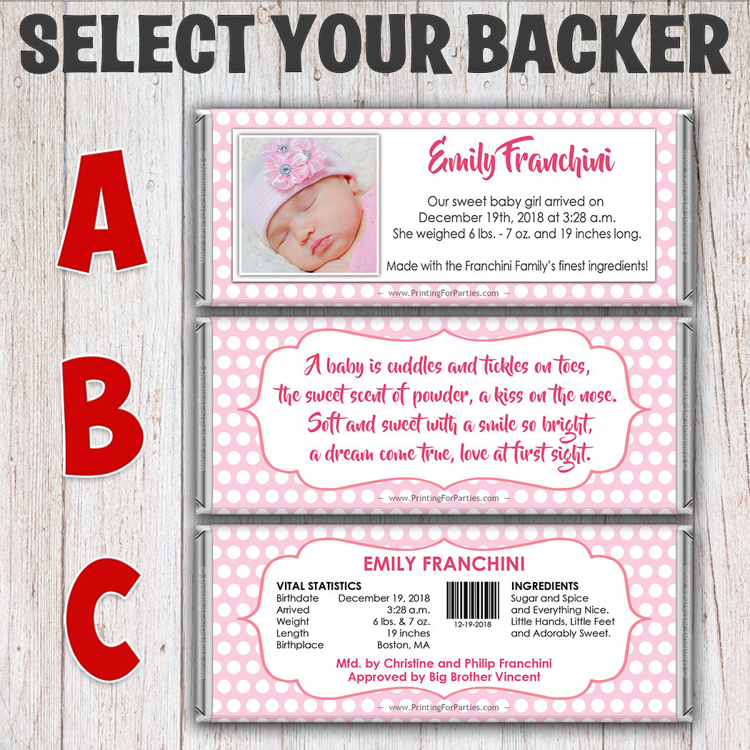 Baby Announcement Candy Bar Wrapper Birth Announcement Candy | Etsy