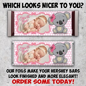 Baby Announcement Candy Bar Wrapper. Koala, Online Editable Printable ...