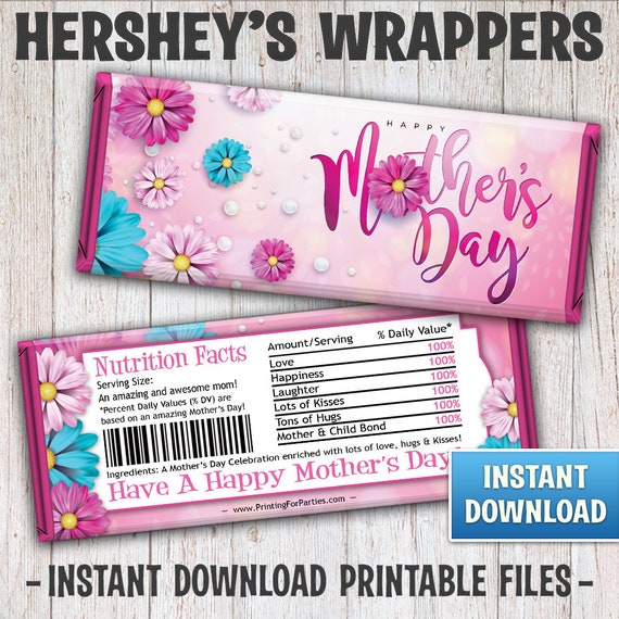 Mother's Day Hershey's Bar Wrappers, Mother's Day Candy Bar Wrappers, Candy Bar Wrappers, Mother's Day, Mom, Mommy, Instant Download – 177 Il_570xn