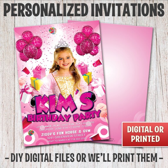 personalized princess birthday invitation birthday princess invitation princess pink purple digital file or printed 4x6 or 5x7 011 personalized princess birthday invitations