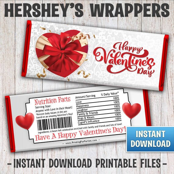 Valentine's Day Hershey's Bar Wrappers, Valentine's Day Candy Bar Wrappers, Cupid, Candy Bar Wrappers, Valentine, Instant Download – 160 Il_570xn