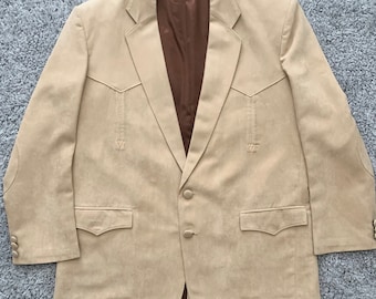Super Cool Vintage Suede-ish Western Jacket Blazer. Size 46. Jaroun.