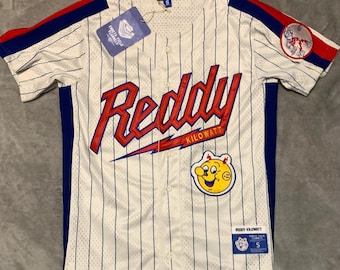 Ebbets Field Flannels Throwback Semi-Pro Jersey. Reddy Kilowatt Mascot. Small.