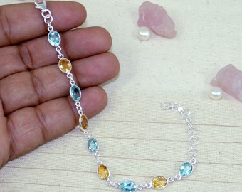 Rutilated Quartz Bracelet Classic Simple Bezel Set Bracelet Gift K31611 Dinty Bracelet Golden Rutile Bracelet Solid 925 Silver Bracelet