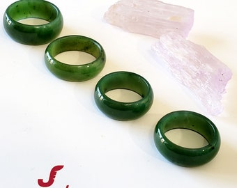 Natural Canadian BC JADE Ring, Genuine BC Nephrite Jade Ring, 10 mm Stack Band Ring, Jade Ring, Green Ring, Christmas, Christmas Gifts, Sale