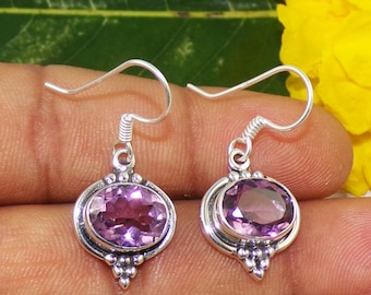 Grune Amethyst Vergoldet 925 Silber Ohrringe - Natürlicher Edelstein