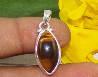 Tiger's Eye Pendant, 925 Sterling Silver Pendant, Handmade Women Pendant, Gemstone Pendant, Statement Pendant Jewelry For Mother, P42204