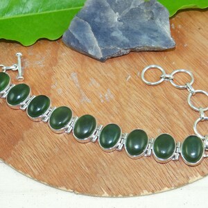 Serpentine Stone Bracelets, Serpentine Bracelets, Handmade Bracelets, Green gemstone bracelet, For Her, Handmade Bracelet,L8051201