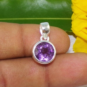 Natural Purple Amethyst Pendant, Dainty Pendant, February Birthstone Pendant, 925 Sterling Silver Pendant, Handmade Jewelry For Wife, P42525