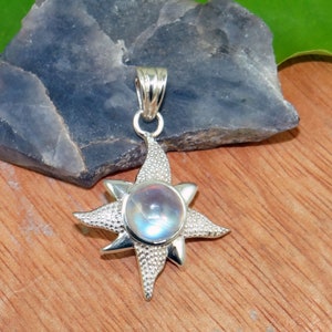 Rainbow Moonstone Pendant, Designer Pendant, 925 Sterling Silver Pendant, Moonstone Jewelry, Anniversary Gift, For Her, Pendants, L71426