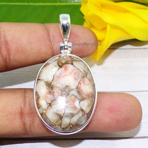 Ciondolo in rame Mohave: collana artigianale in argento sterling Boho (22 x 34 mm)
