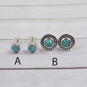Larimar Studs: Handmade 925 Sterling Silver Gemstone Earrings