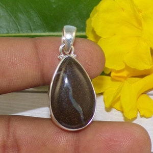 Teardrop Gemstone Pendant, Natural Boulder Opal Dangle Pendant, Opal Handmade Jewelry, 925 Sterling Silver Pendant, Birthday Gift, P50625