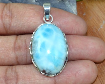 Genuine larimar Pendant, Larimar Pendant, Unique Pendant, Designer Pendant, For Her, Solid 925 Silver Pendant, Necklace, For Her L71404