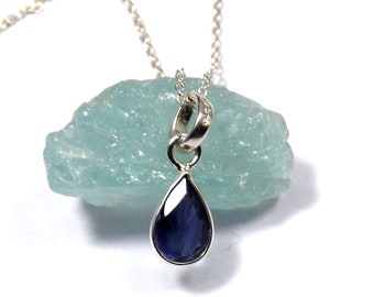 Iolite Necklace, 925 Silver Necklace, Single Stone Necklace, 18inch Chain Necklace, Gift For Her, Iolite Jewelry, Ready To Ship, L10801