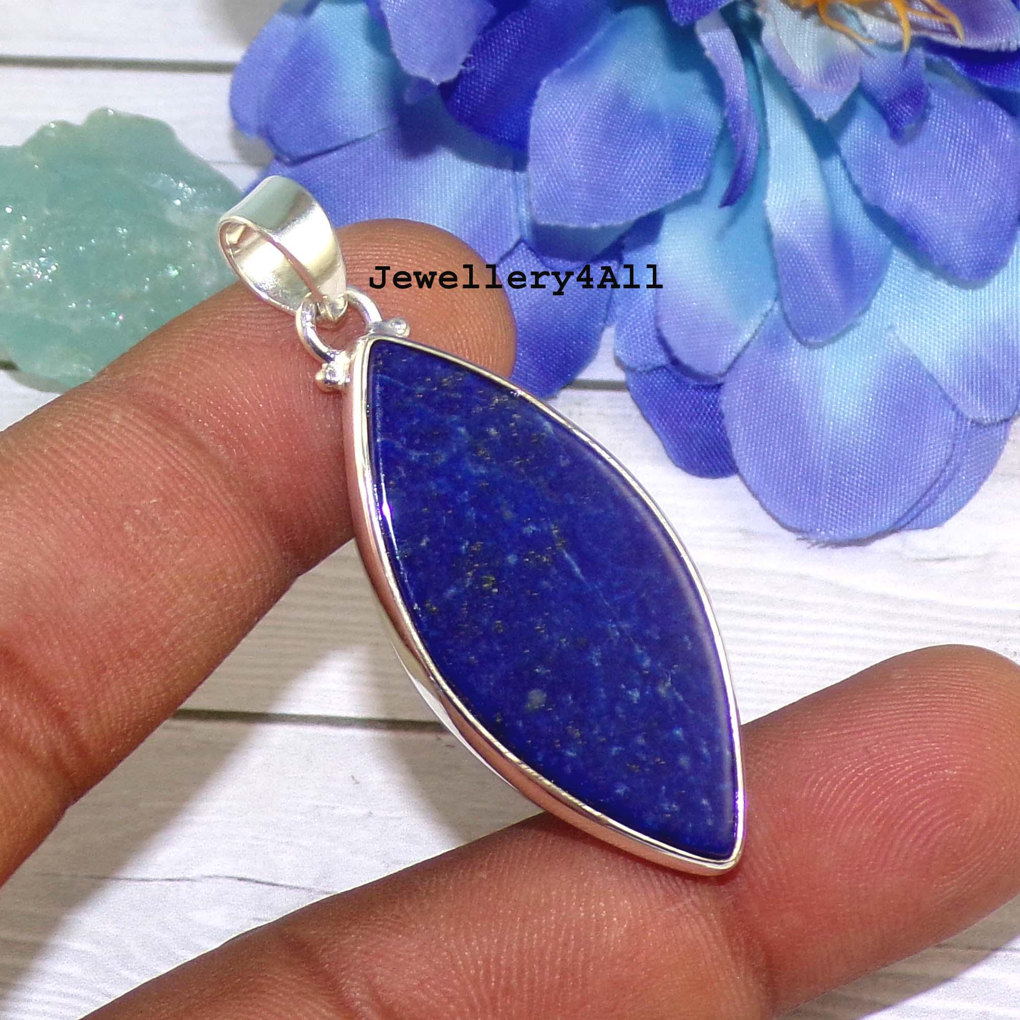 Deep Blue Dream: Lapis Lazuli Pendant in 925 Sterling Silver