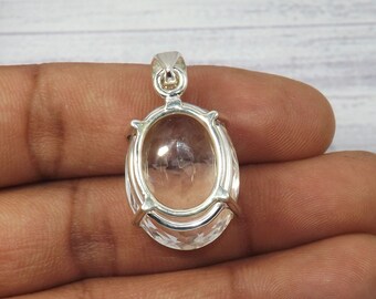 Gros Pendentif en argent massif et labradorite bleue électrique | L