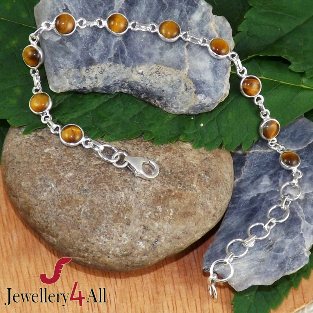 【AEKKI】Secret Code Tigers Eye Gemstone Bracelet AAA Genuine Faceted Tiger Eye Bracelet, Natural Yellow