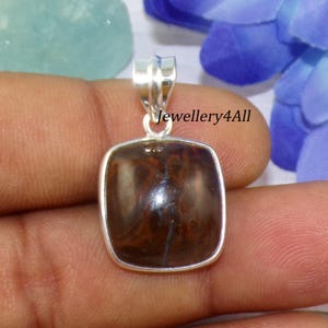 October Birthstone Gemstone Pendant, Genuine Boulder Opal Pendant, 925 Sterling Silver Handmade Pendant, Anniversary Gift For Her, P81305