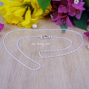 Sterling Silver Twisted Link Chain: 1.5mm Pendant Chain