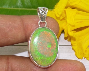 Valuable Sterling Opal Pendant, Natural Gemstone Pendant, Rainbow Pendant, 925 Sterling Silver Jewelry, Women Pendant, Birthday Gift, P42220