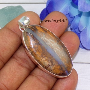 Big Stone Pendant, Natural Boulder Opal Pendant, Gemstone Pendant, Women Pendant, Designer Pendant, 925 Silver Jewelry For Birthday, P62012