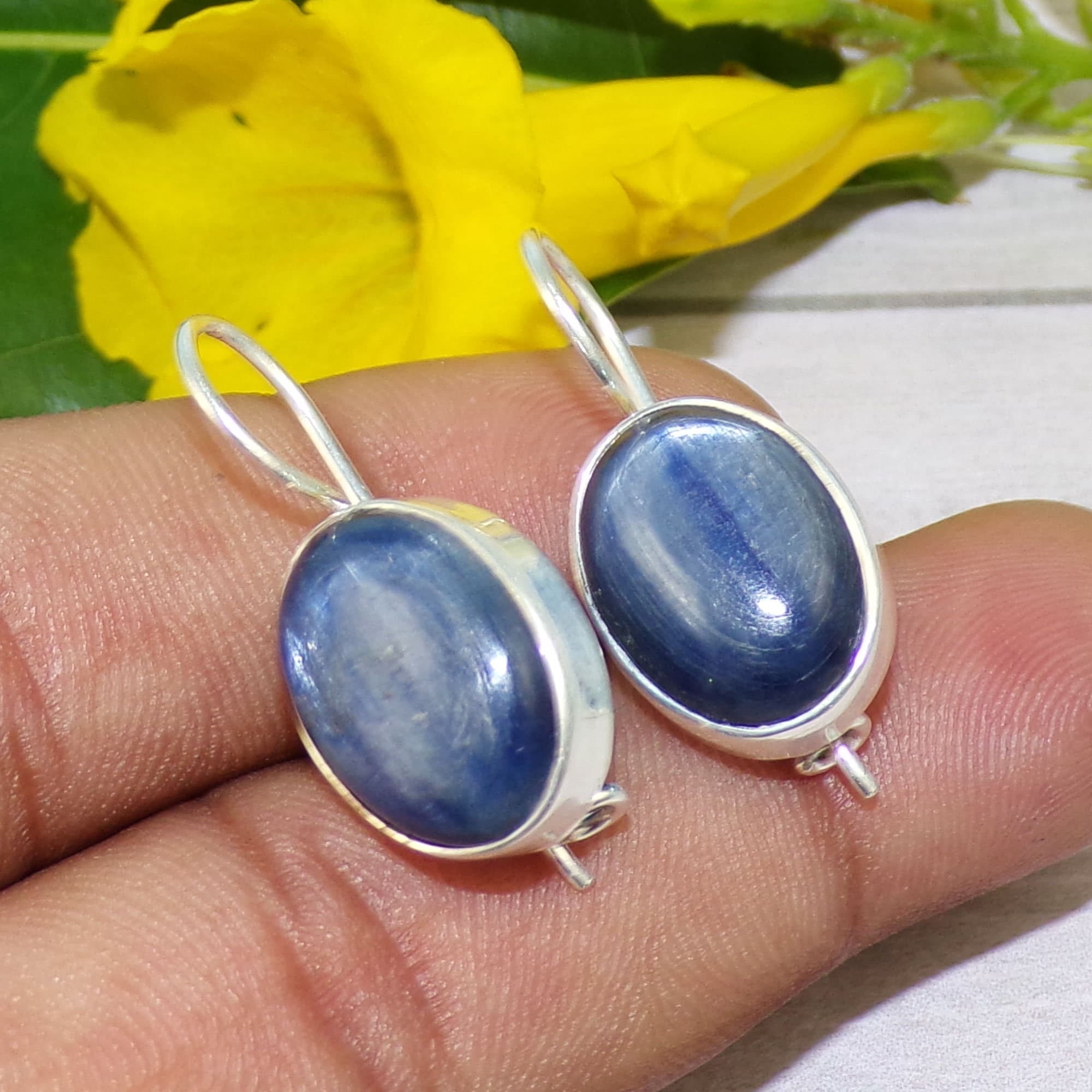 Orecchini A Pressione Donna Laimons - Rotondo Azzurro Con Brillantini - Argento Sterling 925