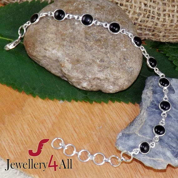 Nirmala Double String Bracelet with Claw - Black Onyx Sterling Silver