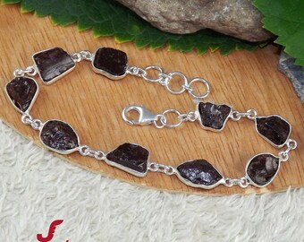 Garnet Bracelet, 925 Silver Bracelet, Raw Garnet Bracelet, Birthstone Bracelet, January Birthstone, Valentine Gift For Her, Garnet Jewelry,