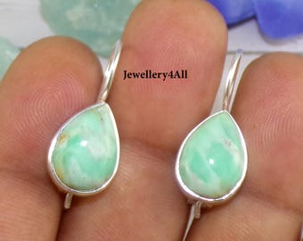 Orecchini rustici Bohemia Variscite: gioielli pendenti in argento sterling 925 per donna, R8113