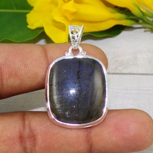 Blue Fire Labradorite Pendants, Labradorite Pendants, 925 Sterling Silver Pendant, Christmas Gift, Casual Pendant, Gift For Her, N91925