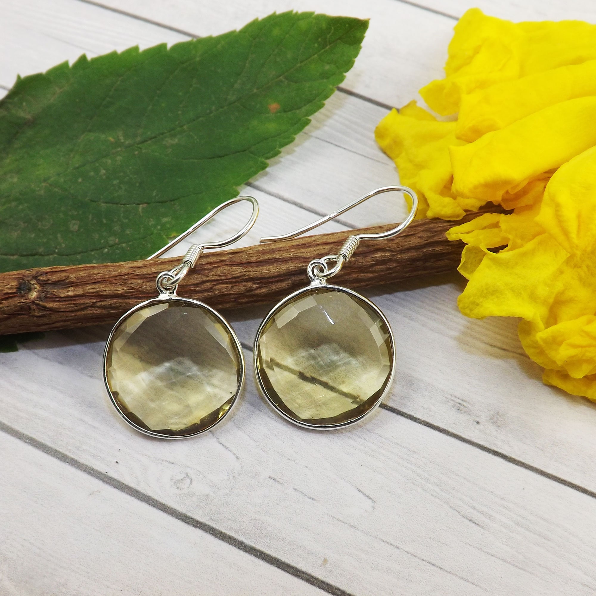 Lemon Quartz Earring - Etsy Canada