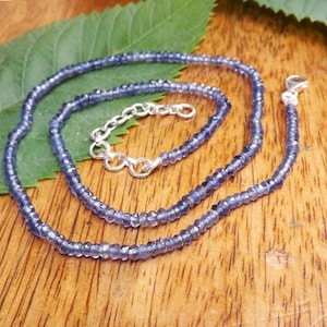 Iolite Bead Necklace, Iolite Necklace, 3mm Bead Necklace, Blue Necklace, Iolite, Necklace, A++ Iolite Bead Necklace, Beaded Jewellery E2