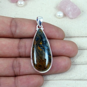Big Pietersite Pendant, 925 Sterling Silver Pendant, Pietersite Gemstone Necklace Pendant, Pieterstie Jewelry, Unique Gift For Her, K3508