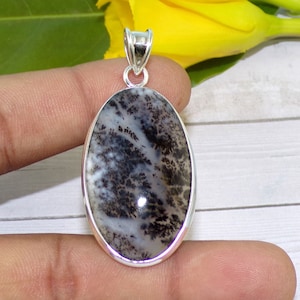 Dendritic Agate Pendant, Natural Dendritic Agate, 925 Sterling Silver Pendant, Casual Pendant, Handmade Pendant, Boho Pendant, N80120