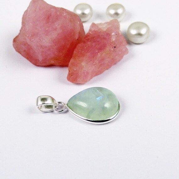 Ciondolo In Argento Sterling Con Pietra Di Luna Arcobaleno: Collana Boho - Foto 11