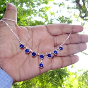 Lapis Lazuli Necklace, 925 Sterling Silver Necklace, Dainty Necklace, Delicate Necklace, Ready To Ship, Wedding Necklace, For Her, J91224