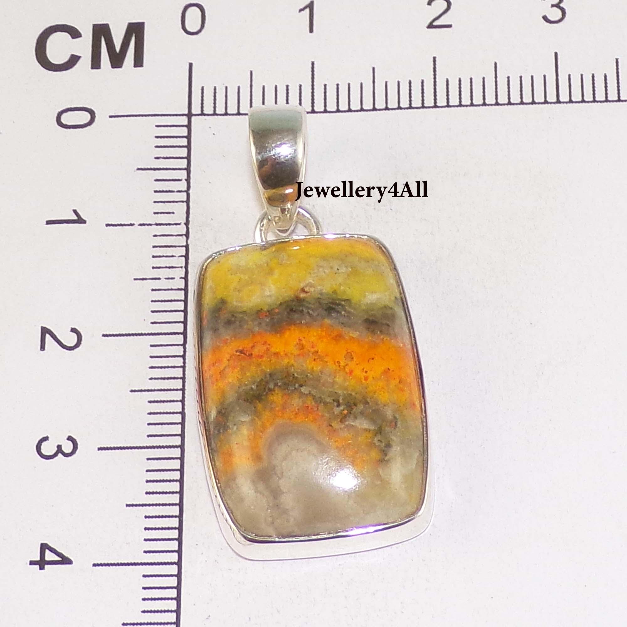 Collier Pendentif Jaspe Bourdon En Argent 925 - Pierre Orange - NEUF Avec étiquettes - Livraison 48h