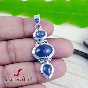 Handgemachter Tansanit 925 Sterling Silber Anhänger: Heilender Edelstein Schmuck