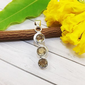 November Birthstone Citrine Pendant, Citrine Pendants, Solid 925 Sterling Silver Pendant, Mothers Day, Healing Gemstone Pendants, M50112