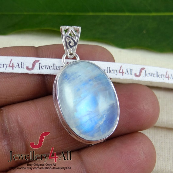 Rainbow Moonstone Oval Pendant Sterling Silver, Pendant Only Rainbow Moonstone Oval Pendant Sterling Silver, Pendant Only