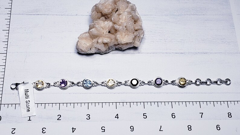 Lobster Claw Ready To Ship J1102 Adjustable Bracelet Faceted Birthstone Bracelet Solid 925 Sterling Silver Bracelet Handmade Bracelet