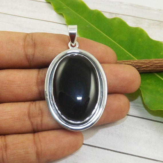 Large black shop onyx pendant