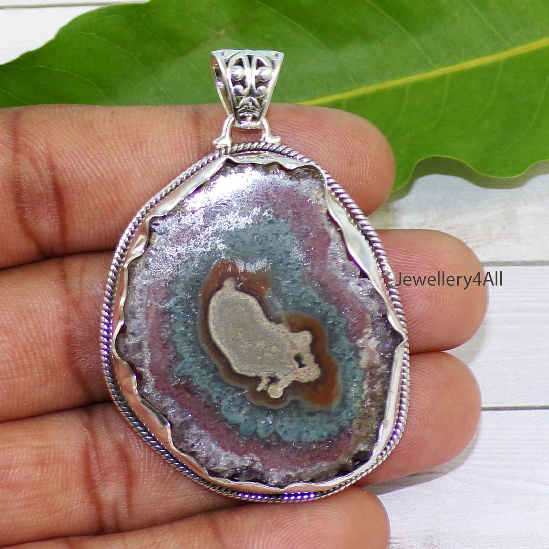 •AMETHYST STALACTITE• prong set silver pendant