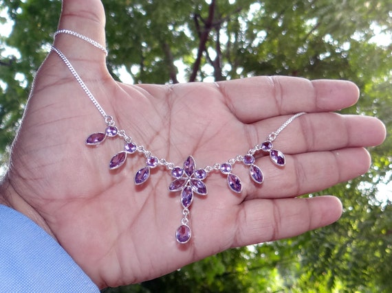Amethyst Sterling Silver Necklace Amethyst Sterling Silver Necklace